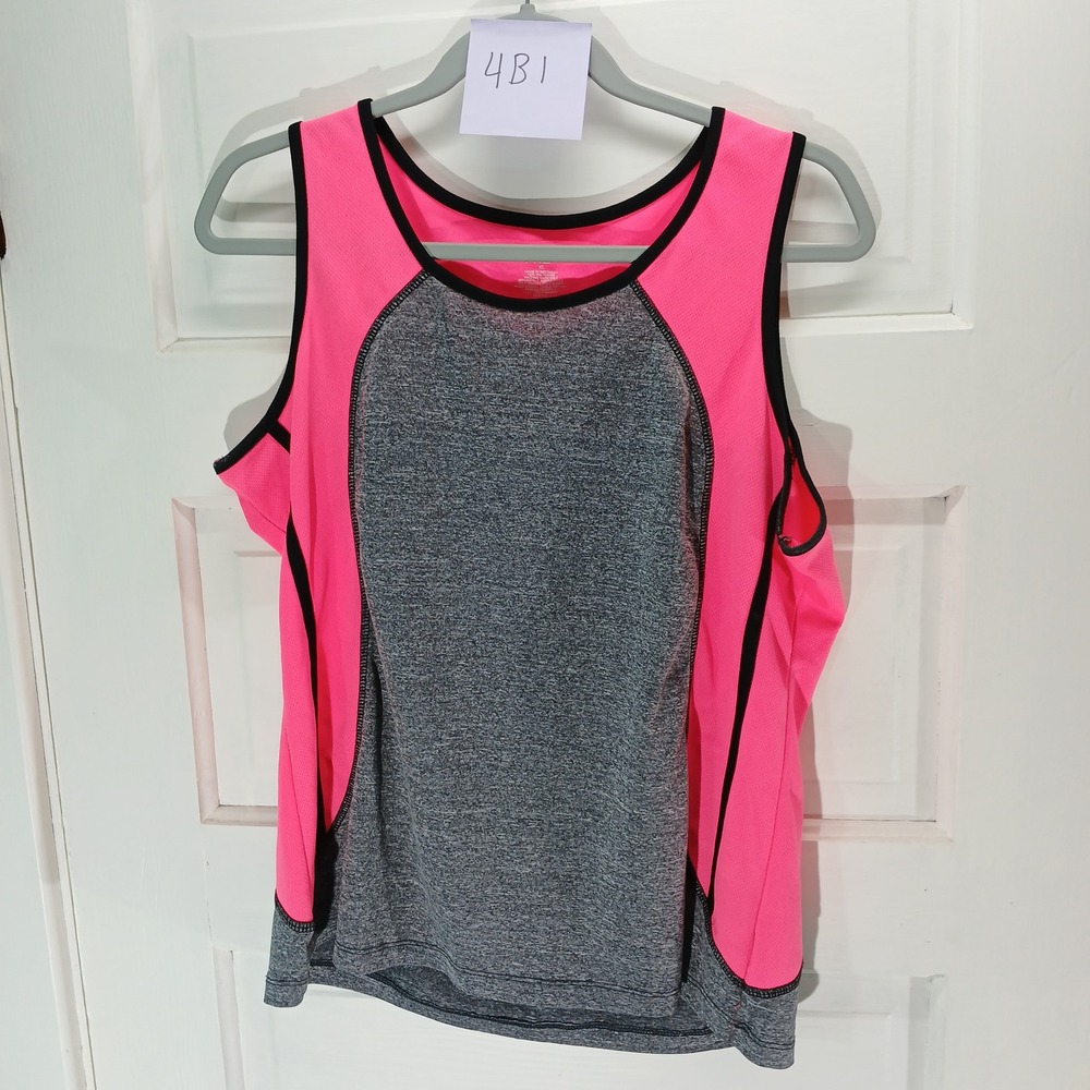 Zone Pro XL Active Tank Top‎ Pink Gray Sleeveless Athletic Workout